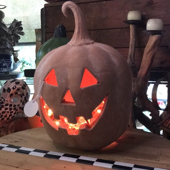 Pottery Barn Spooky and Cute Handmade Terracotta Jack O' Lantern Large P… - Picture 9 of 17